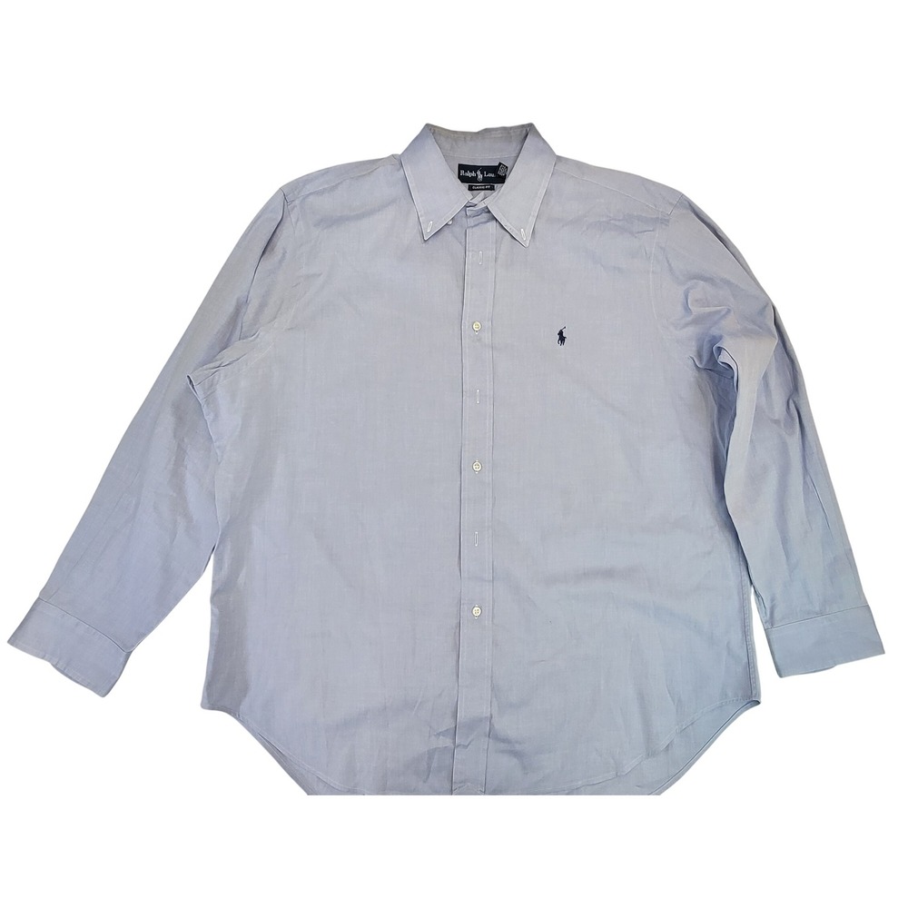 Ralph Lauren Mens Classic Fit Oxford Shirt Light Blue Size 17.5-34/35